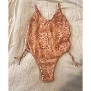 Billabong Gold Snakeskin One Piece Swimsuit
